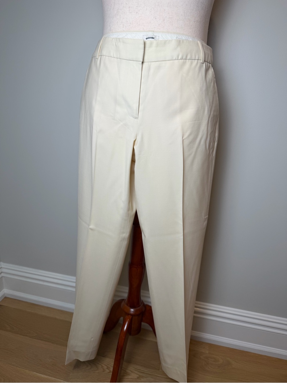 J. Crew Cream Straight-Leg Trousers- hemmed to 10 Regular